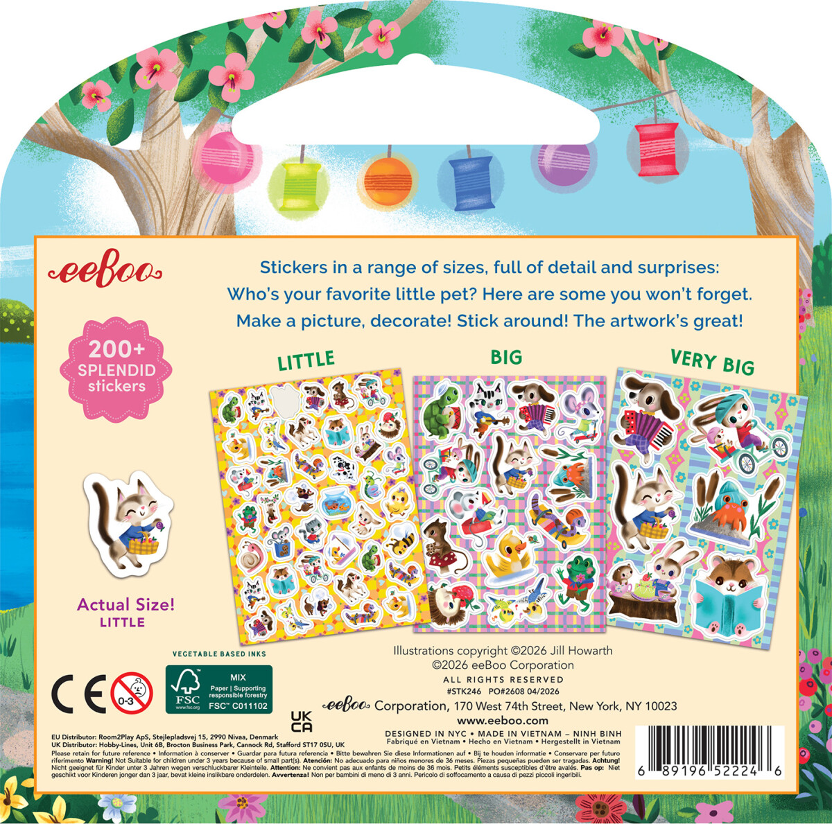 Eeboo - Pets Stickers - Over 200 Klistermærker - Kæledyr