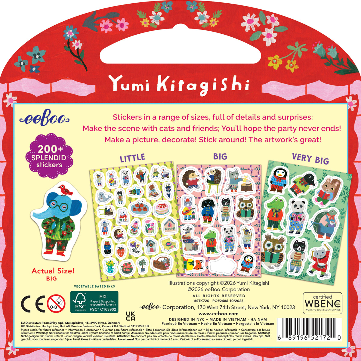 Eeboo - Cat S Apartment Yumi Stickers - 200 Katte Klistermærker