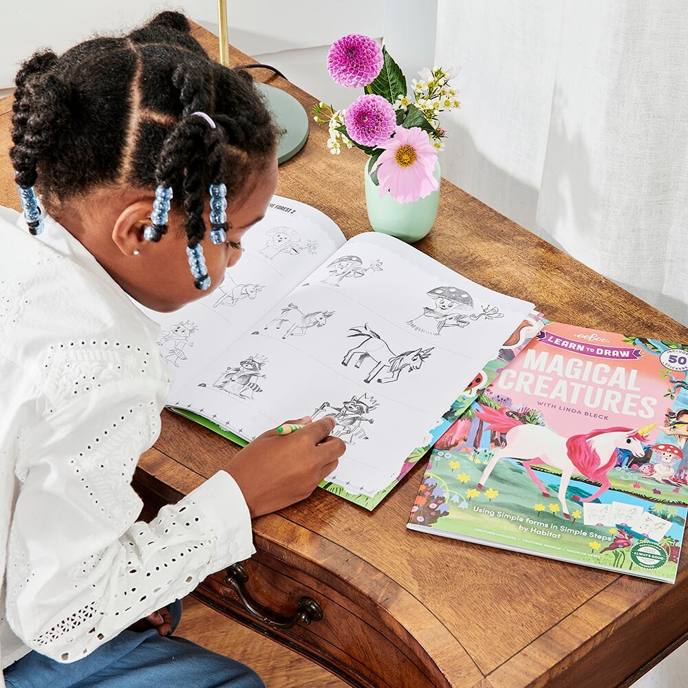 Eeboo - Learn To Draw - Lær At Tegne Bog - Magiske Skabninger