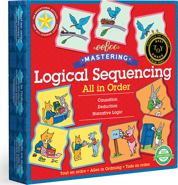 Eeboo - Logik Spil Til Børn - Logisk Rækkefølge - 48 Brikker