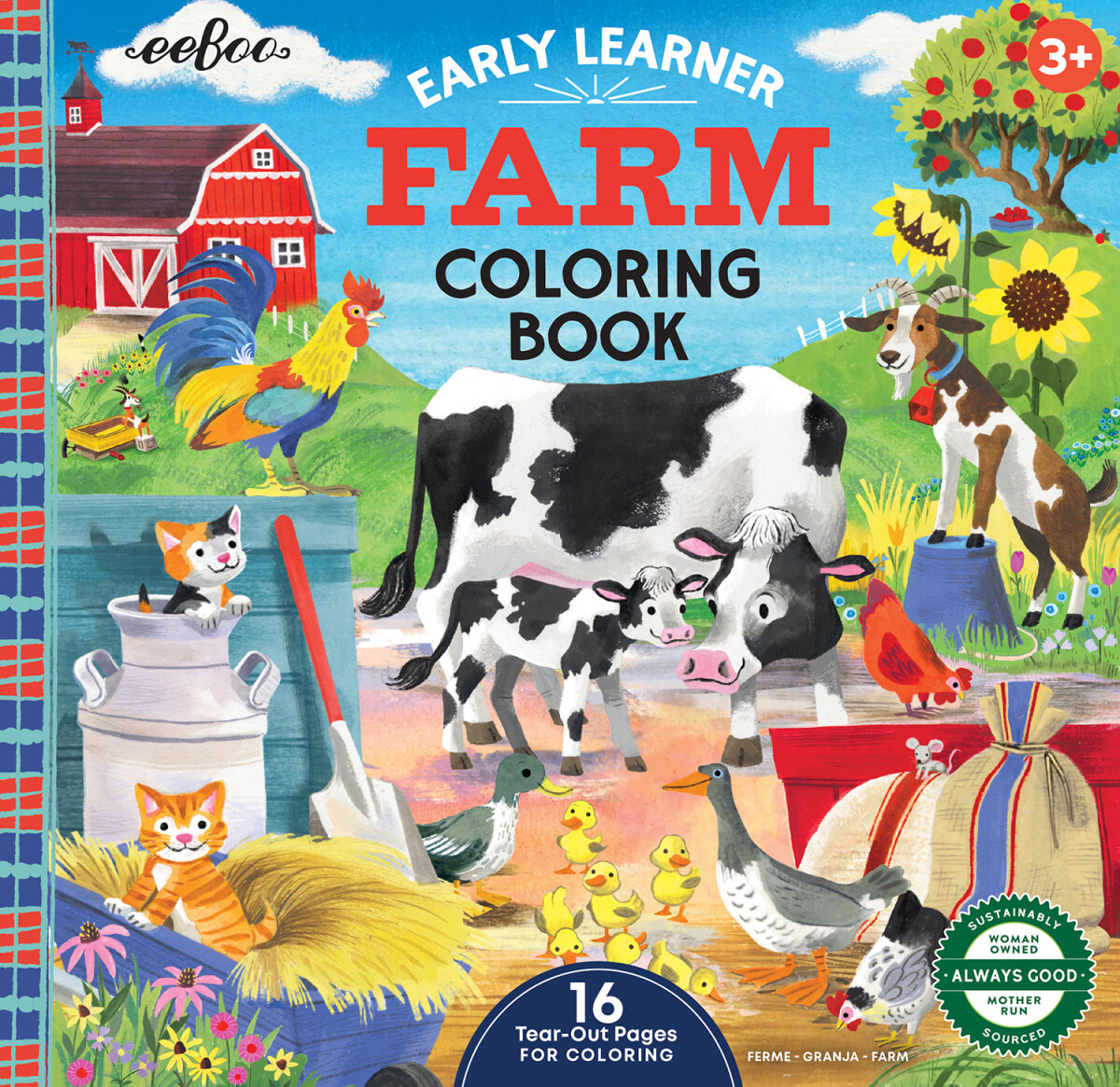 Eeboo - Early Learner Farm Coloring Book - Bondegården Malebog