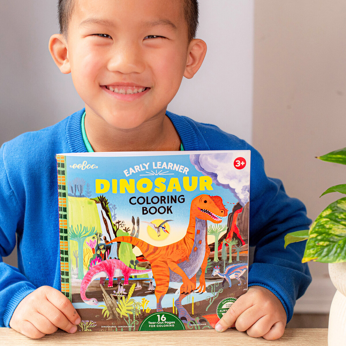 Eeboo - Early Learner Dinosaur Coloring Book - 32 Sider Malebog