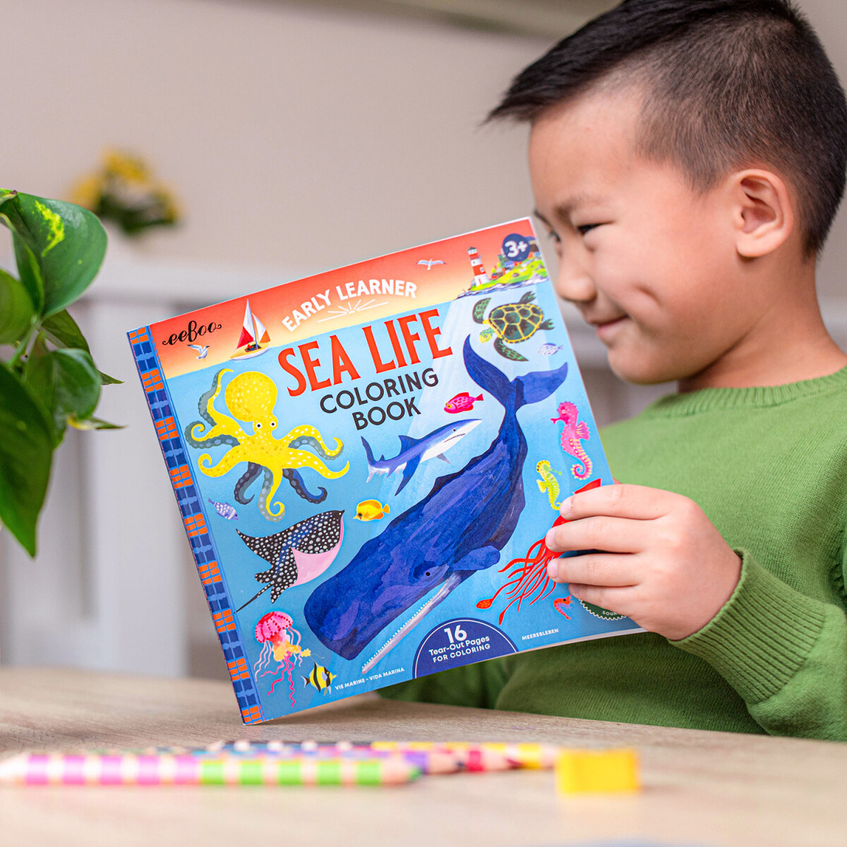 Eeboo - Early Learner Sea Life Coloring Book - 32 Sider Malebog