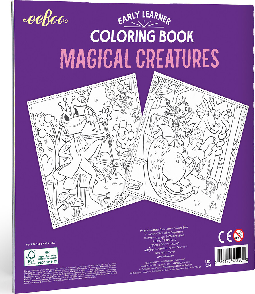 Eeboo - Early Learner Magical Creatures Coloring Book - Malebog