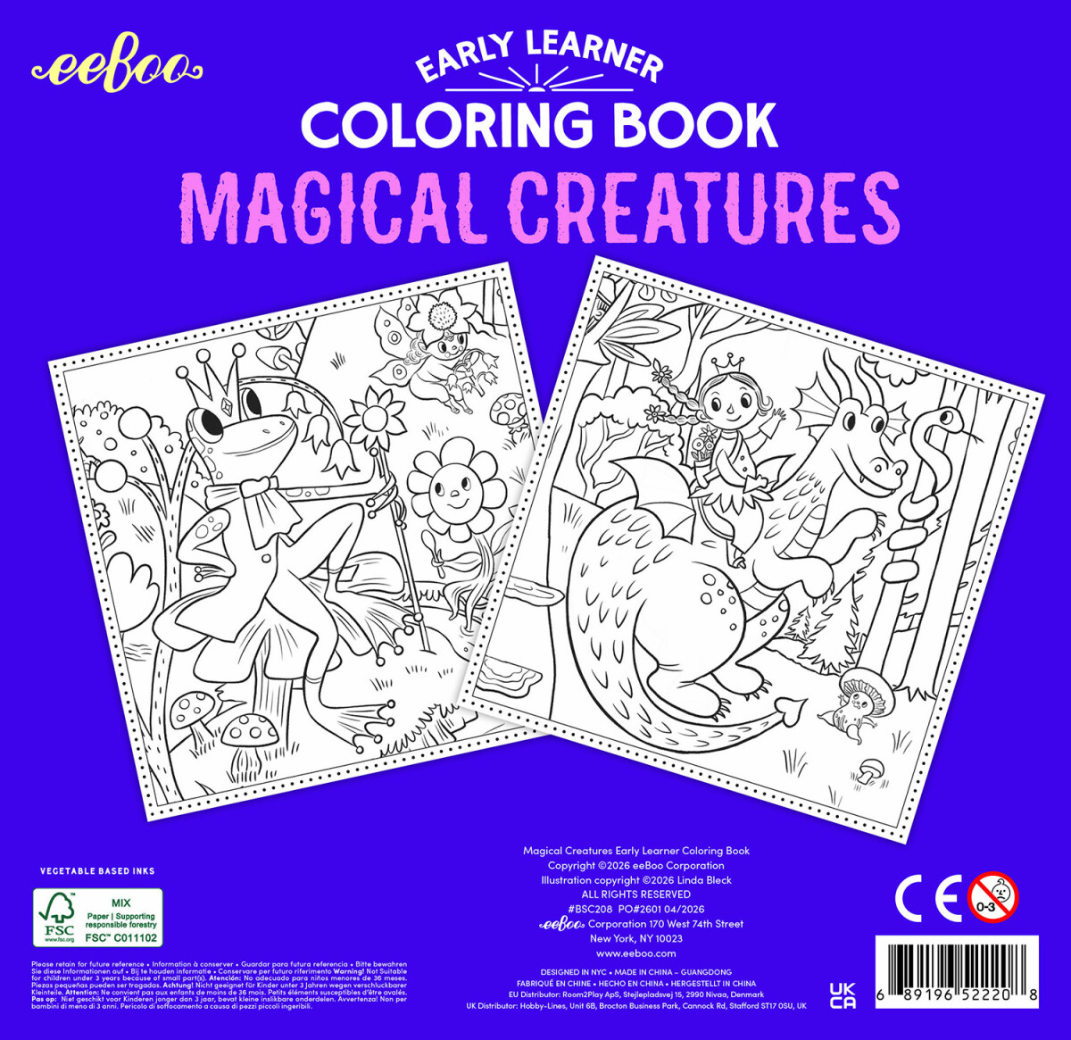 Eeboo - Early Learner Magical Creatures Coloring Book - Malebog