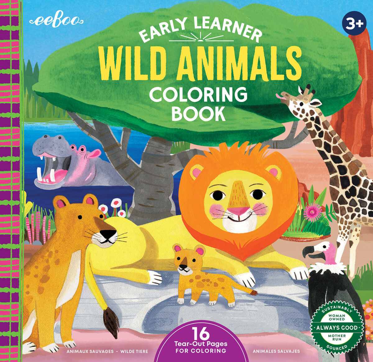 Eeboo - Early Learner Wild Animals Coloring Book - Malebog