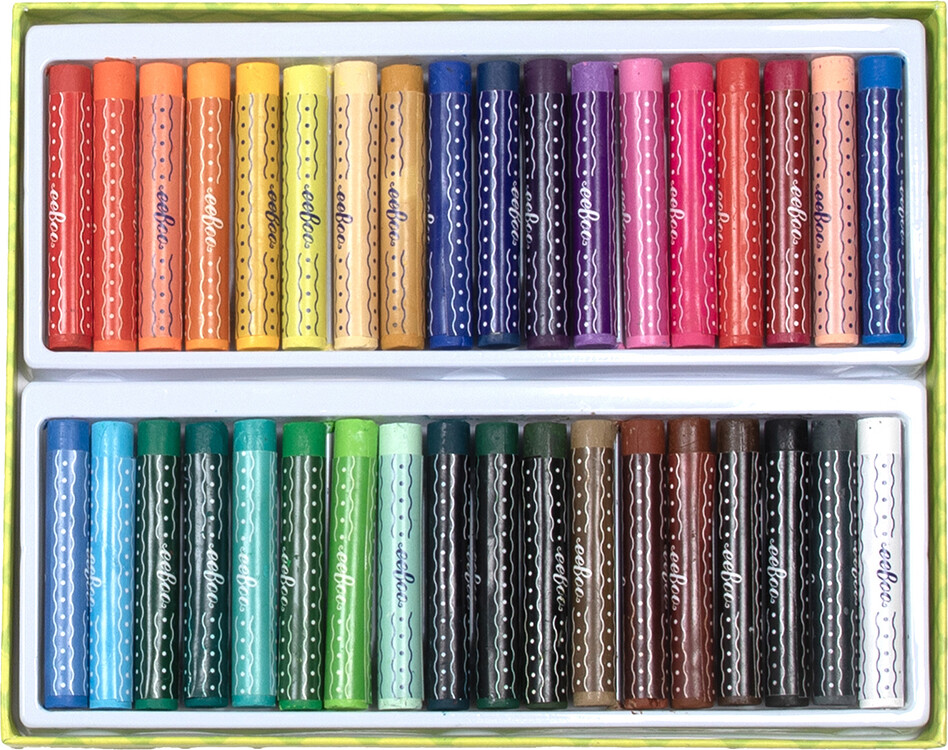 Eeboo - Oliepastelkridt - 36 Farver - Rainbow