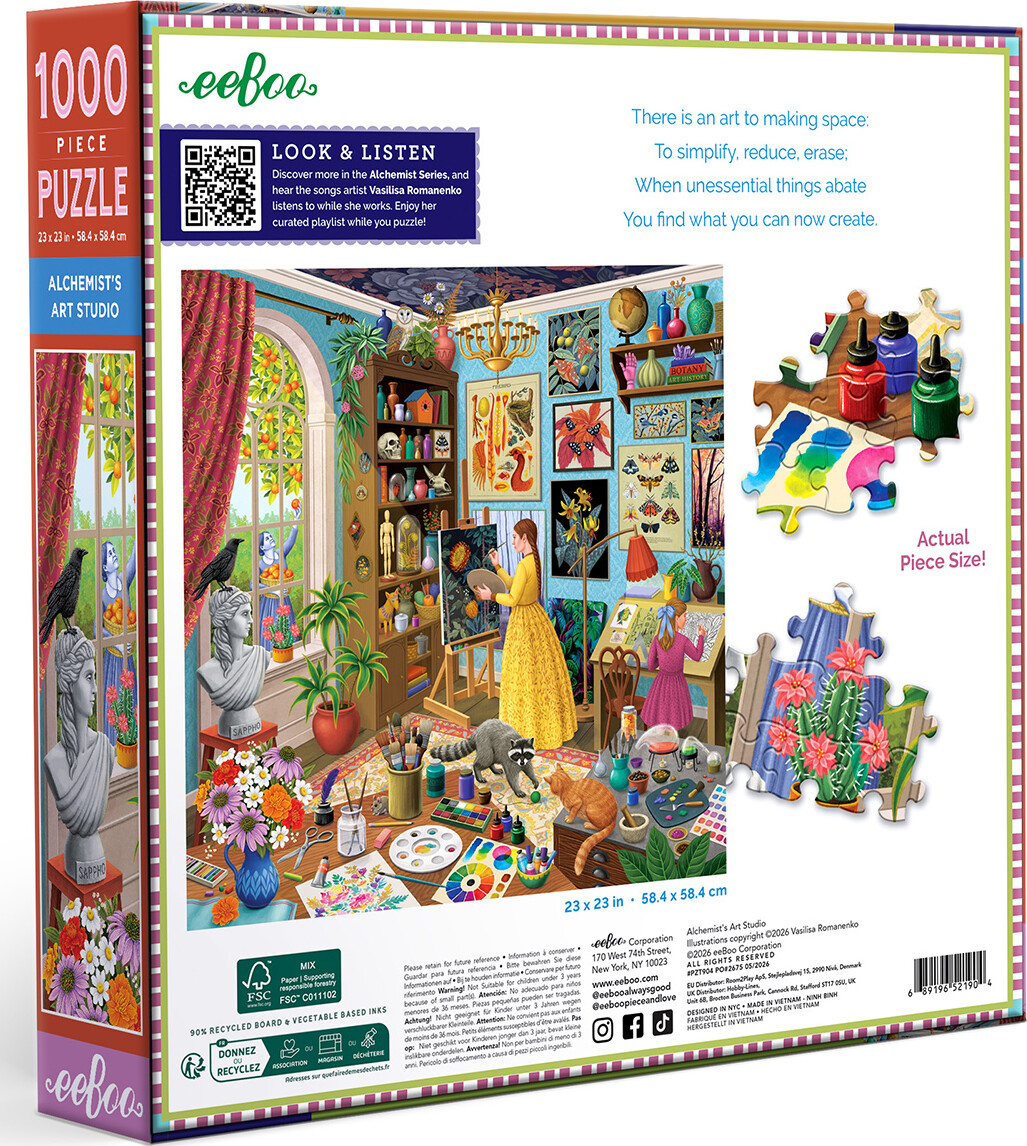 Eeboo - Alchemist S Art Studio Puzzle - 1000 Brikker - Puslespil