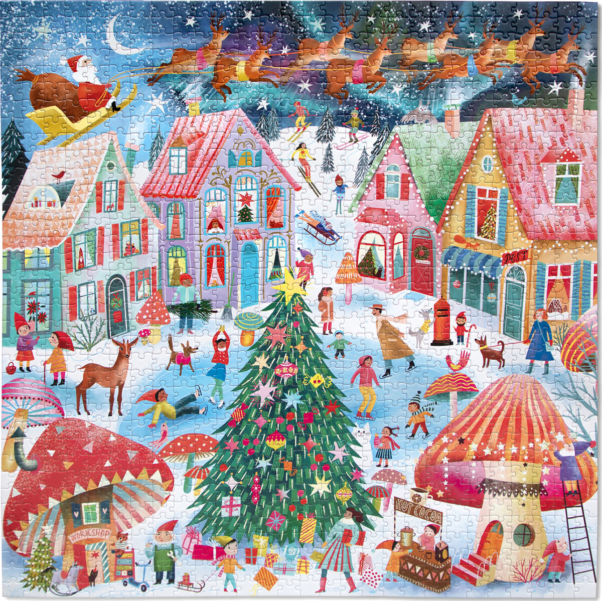 Eeboo - Christmas Flight Puzzle - 1000 Brikker - Puslespil