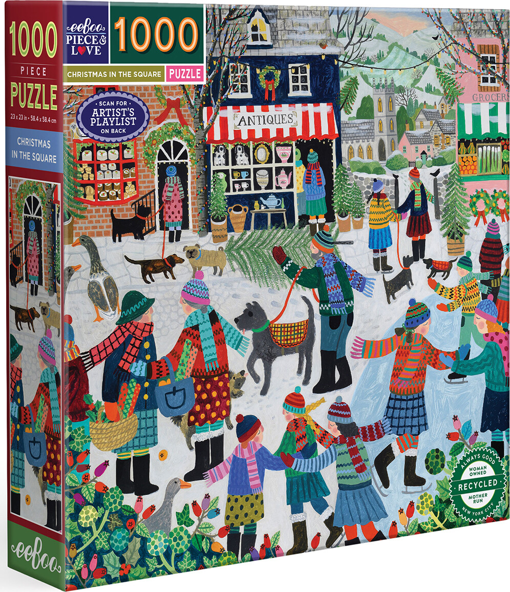 Eeboo Puslespil - Christmas In The Square - 1000 Brikker