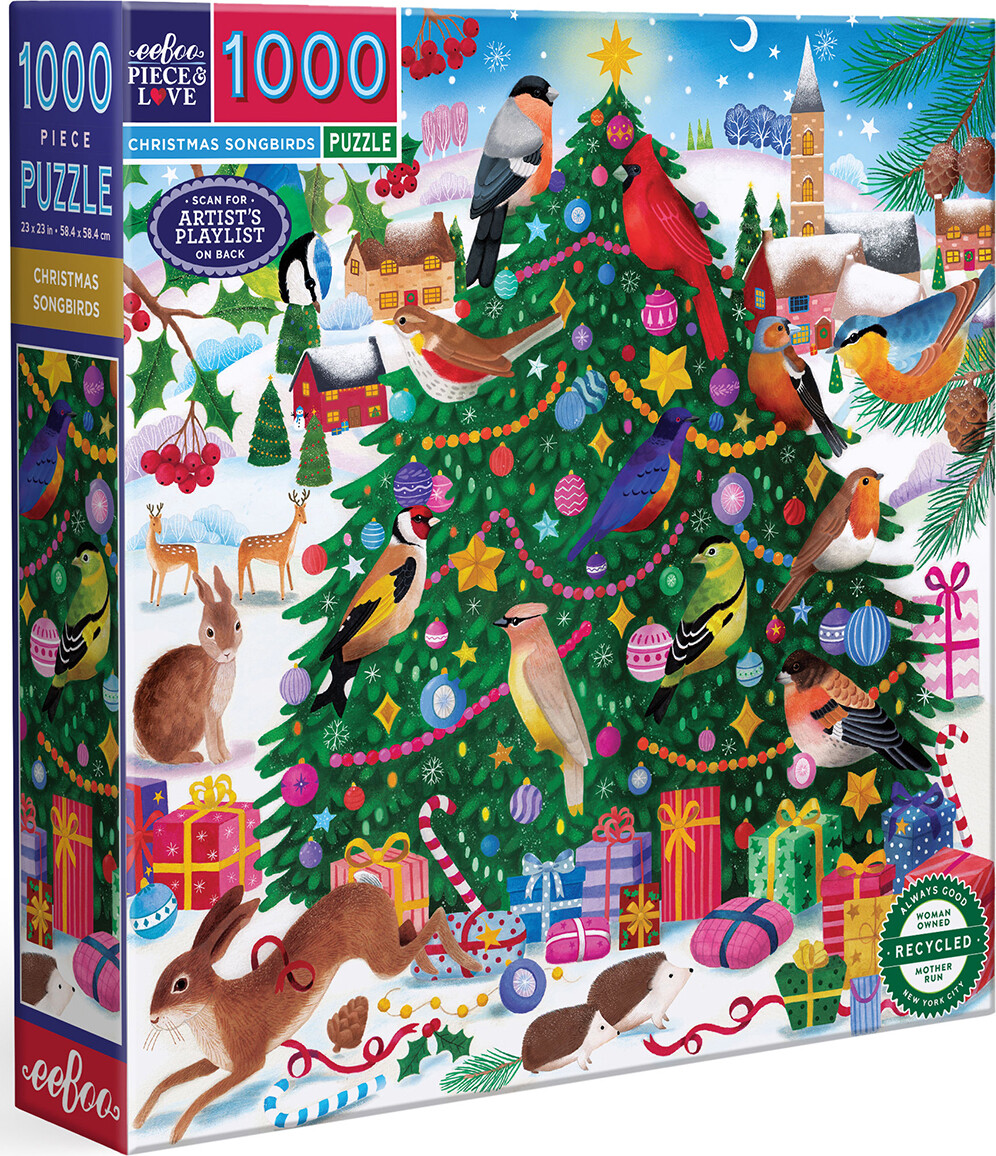 Eeboo Puslespil - Christmas Songbirds - 1000 Brikker