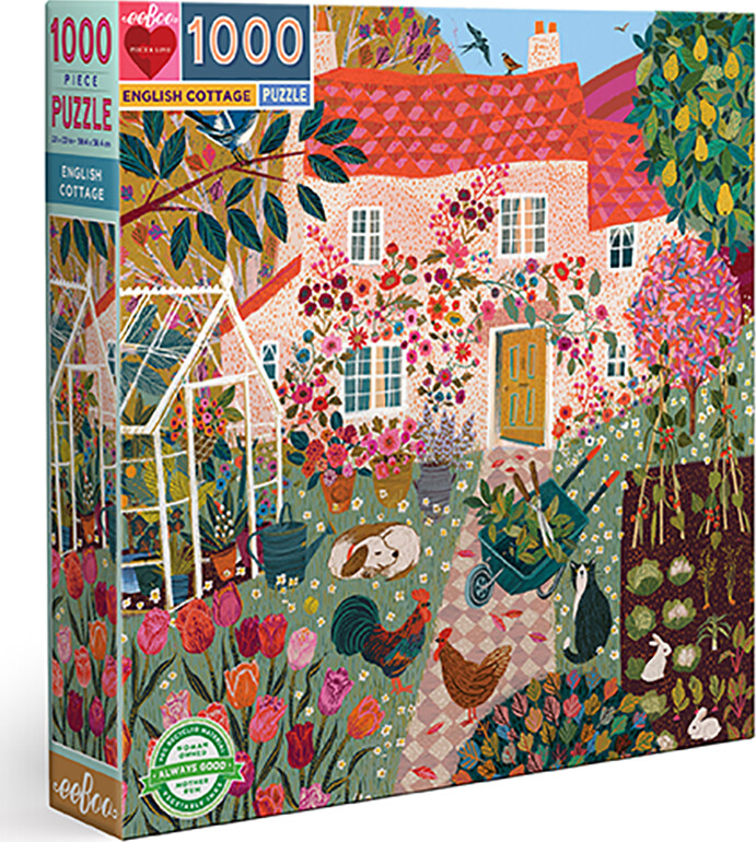 Eeboo Puslespil - 1000 Brikker - English Cottage