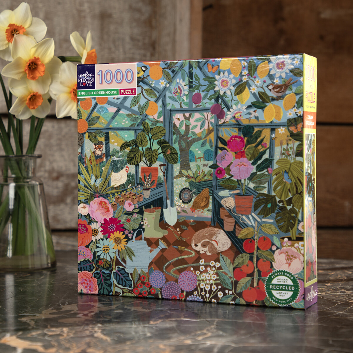Eeboo Puslespil - 1000 Brikker - English Greenhouse
