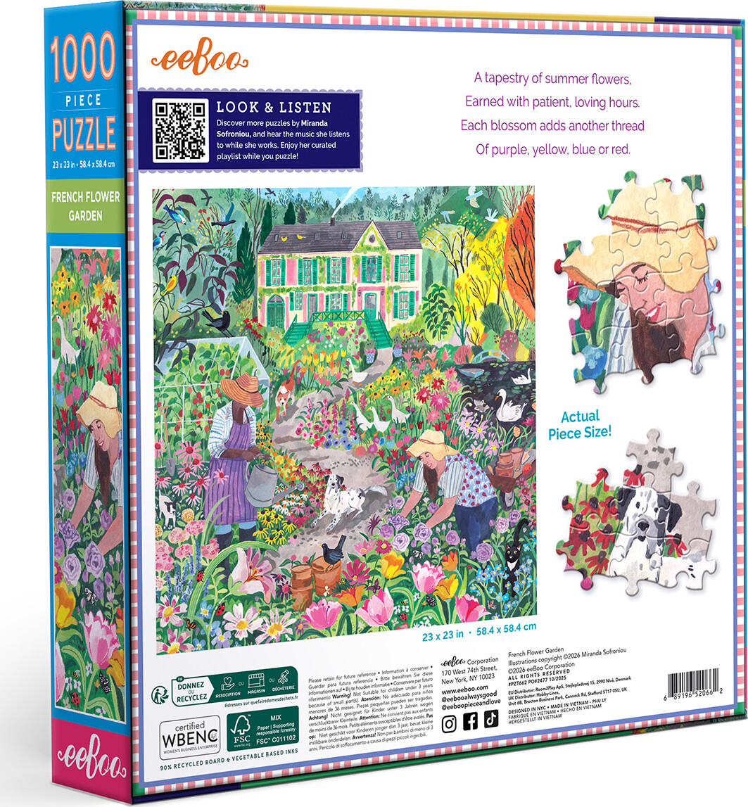 Eeboo - French Flower Garden - 1000 Brikker - Puslespil