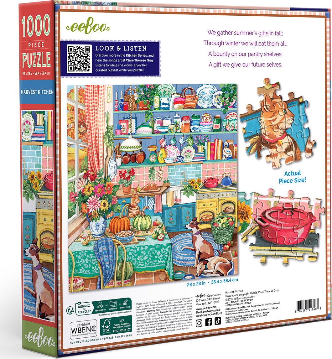 Eeboo - Harvest Kitchen - 1000 Brikker - Puslespil