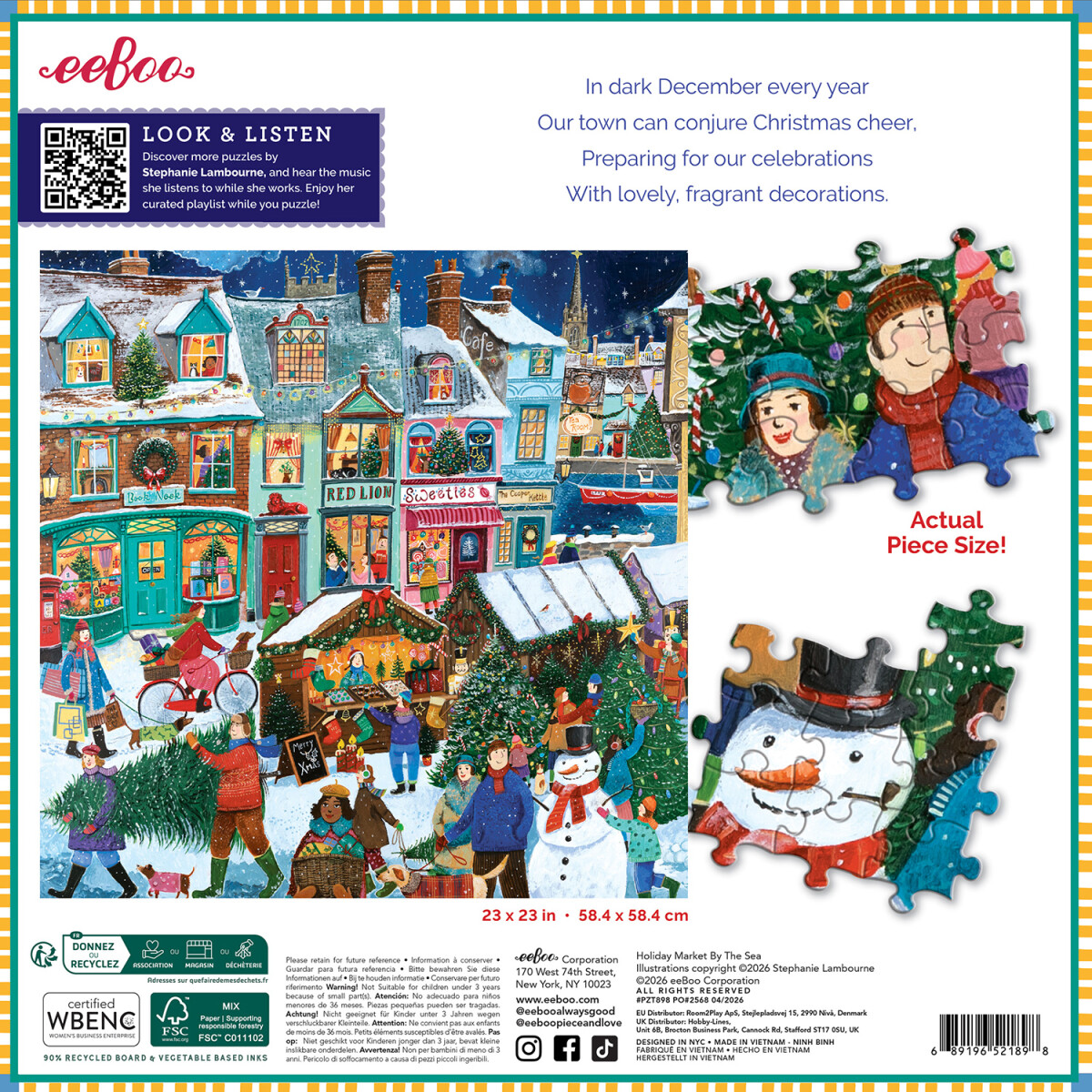 Eeboo - Holiday Marketplace Puzzle - 1000 Brikker - Puslespil
