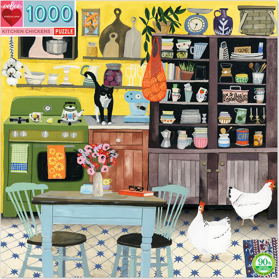Eeboo Puslespil - Kitchen Chickens - 1000 Brikker