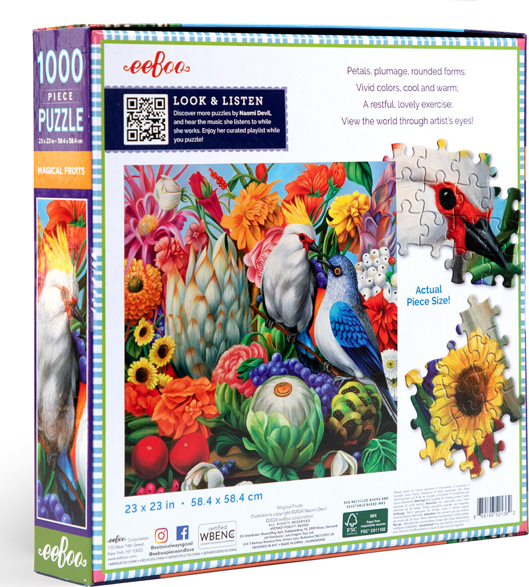 Eeboo Puslespil - 1000 Brikker - Magiske Frugter
