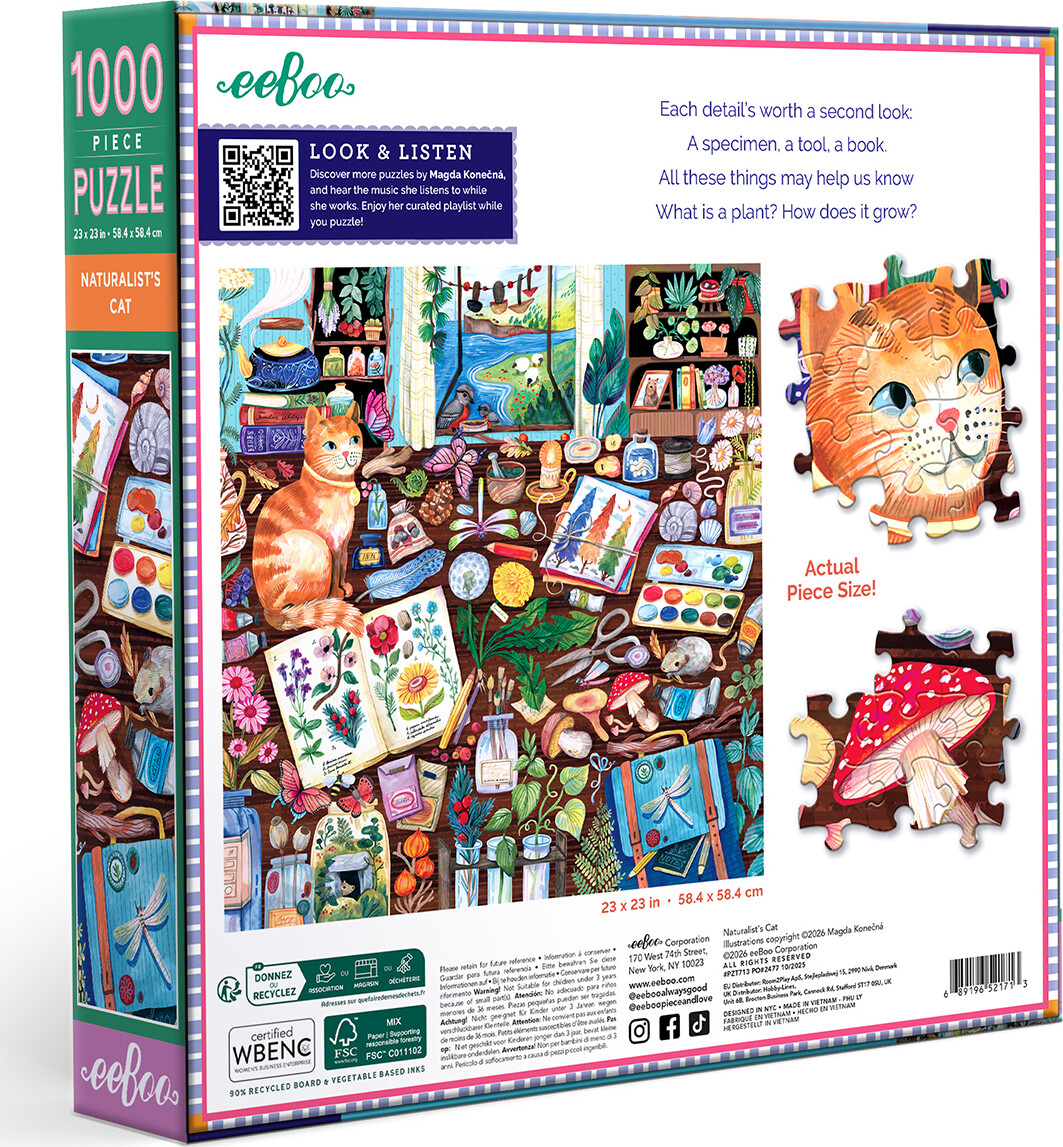 Eeboo - Naturalist S Cat - 1000 Brikker - Puslespil