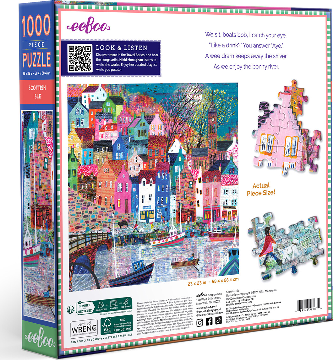 Eeboo - Scottish Isle - 1000 Brikker - Puslespil
