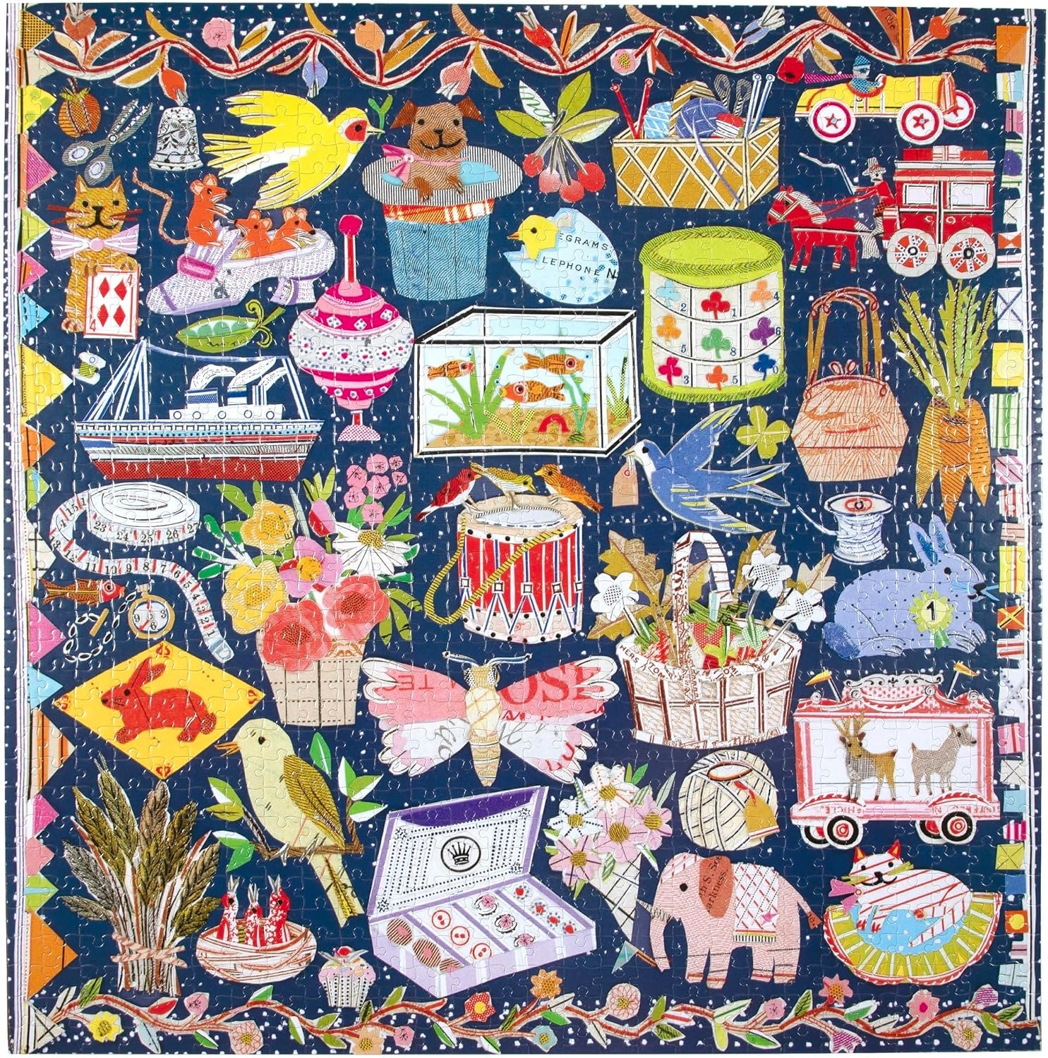 Eeboo Puslespil - 1000 Brikker - The Cat Og The Yarn