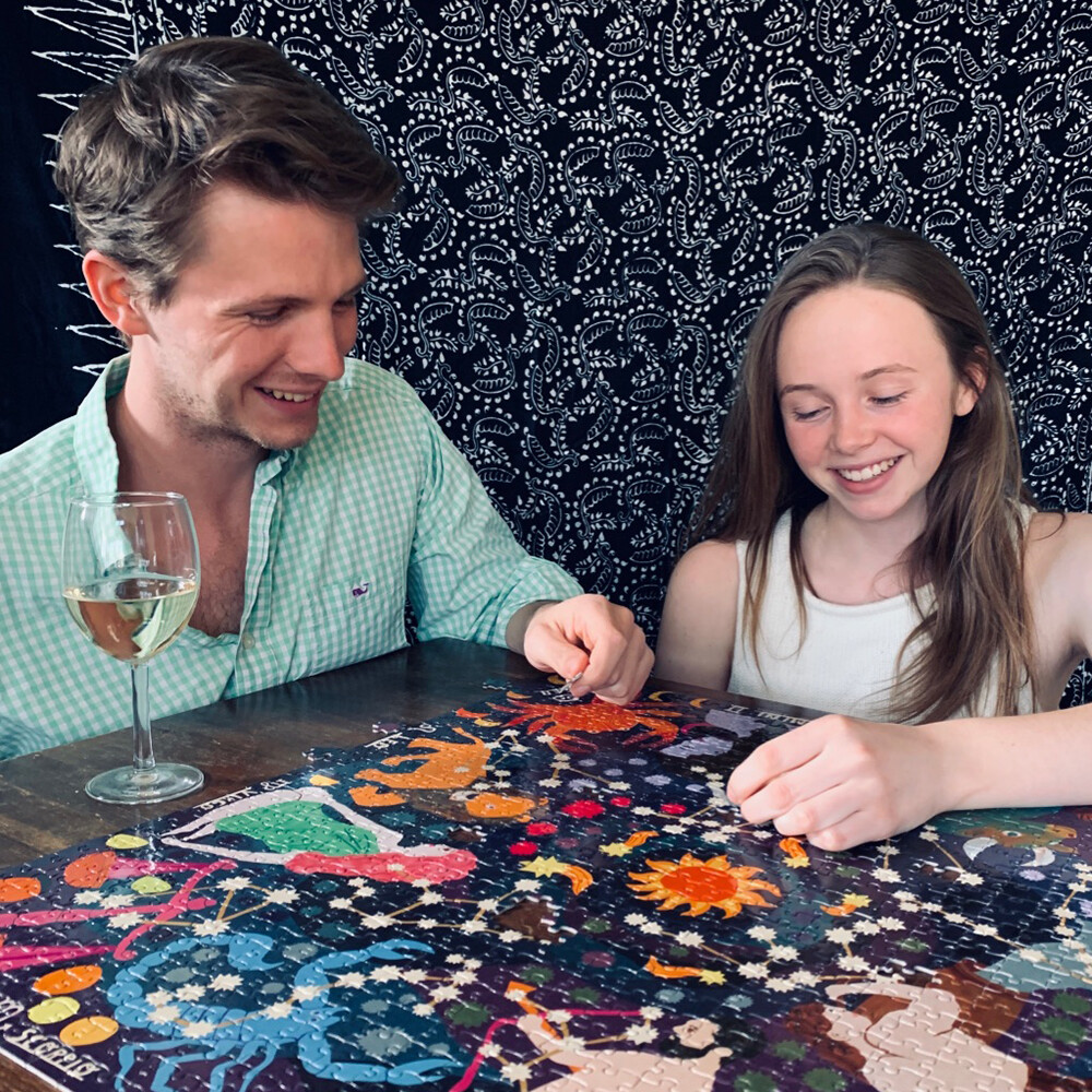 Eeboo Puslespil - 1000 Brikker - Zodiac - Selvlysende