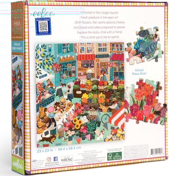 Eeboo Puslespil - 1000 Brikker - Engelsk Marked