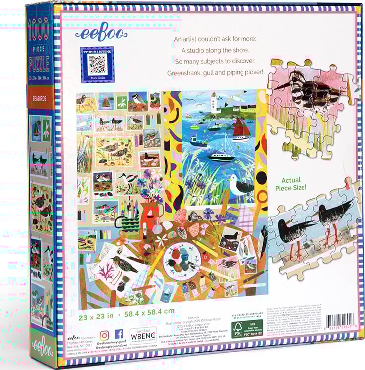 Eeboo Puslespil - 1000 Brikker - Havfugle