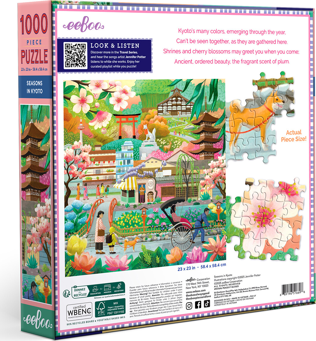 Eeboo - Puslespil - 1000 Brikker - Seasons In Kyoto