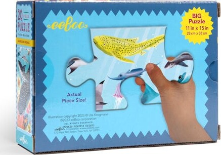 Eeboo Puslespil - Hajer Og Venner - 20 Brikker