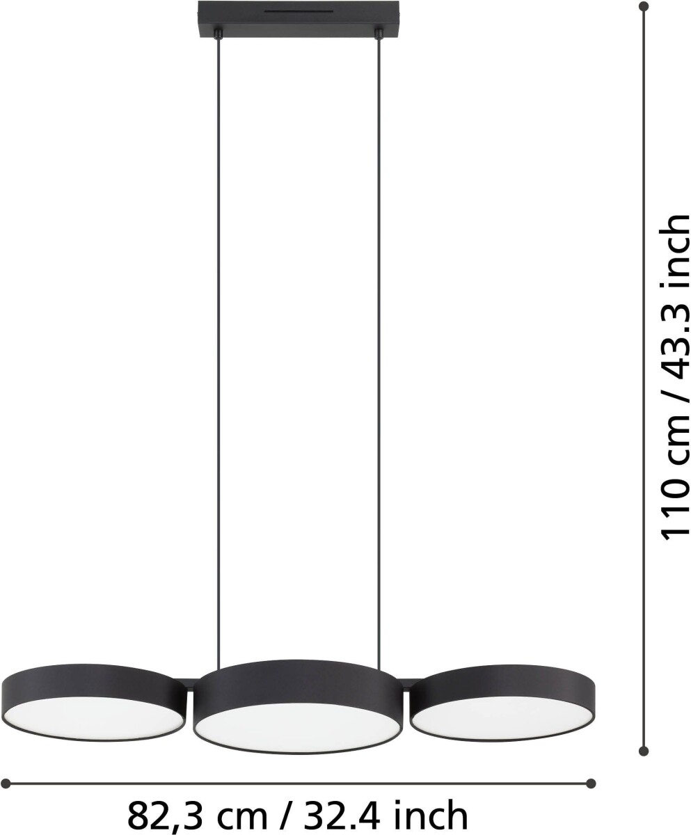 Eglo - Barbano-Z - Langbordspendel - Connect-Z - Sort - Rgb Tw Zigbee Bt
