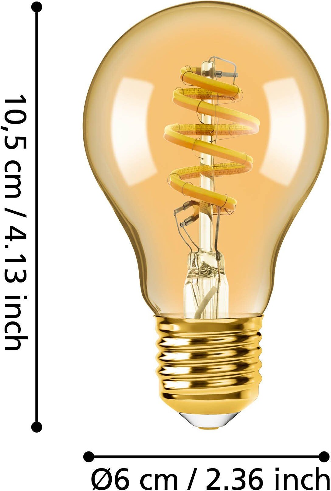 Eglo - A60 - E27 Led Pære - Spiral Amber - Dæmpbar - Tw Zigbee Bt