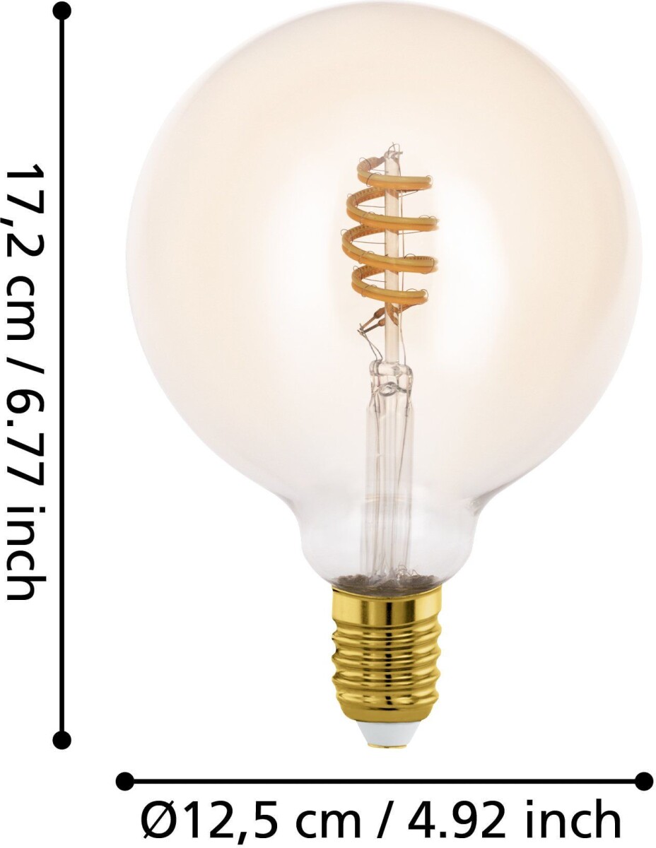 Eglo - G125 - E27 Led Pære - Spiral Amber - Dæmpbar - Tw Zigbee Bt
