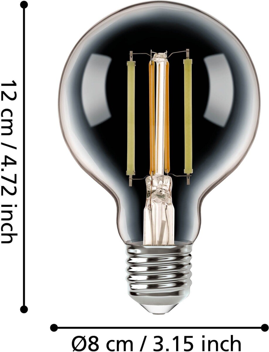 Eglo - G80 - E27 Led Pære - Klar - Dæmpbar - Tw Zigbee Bt