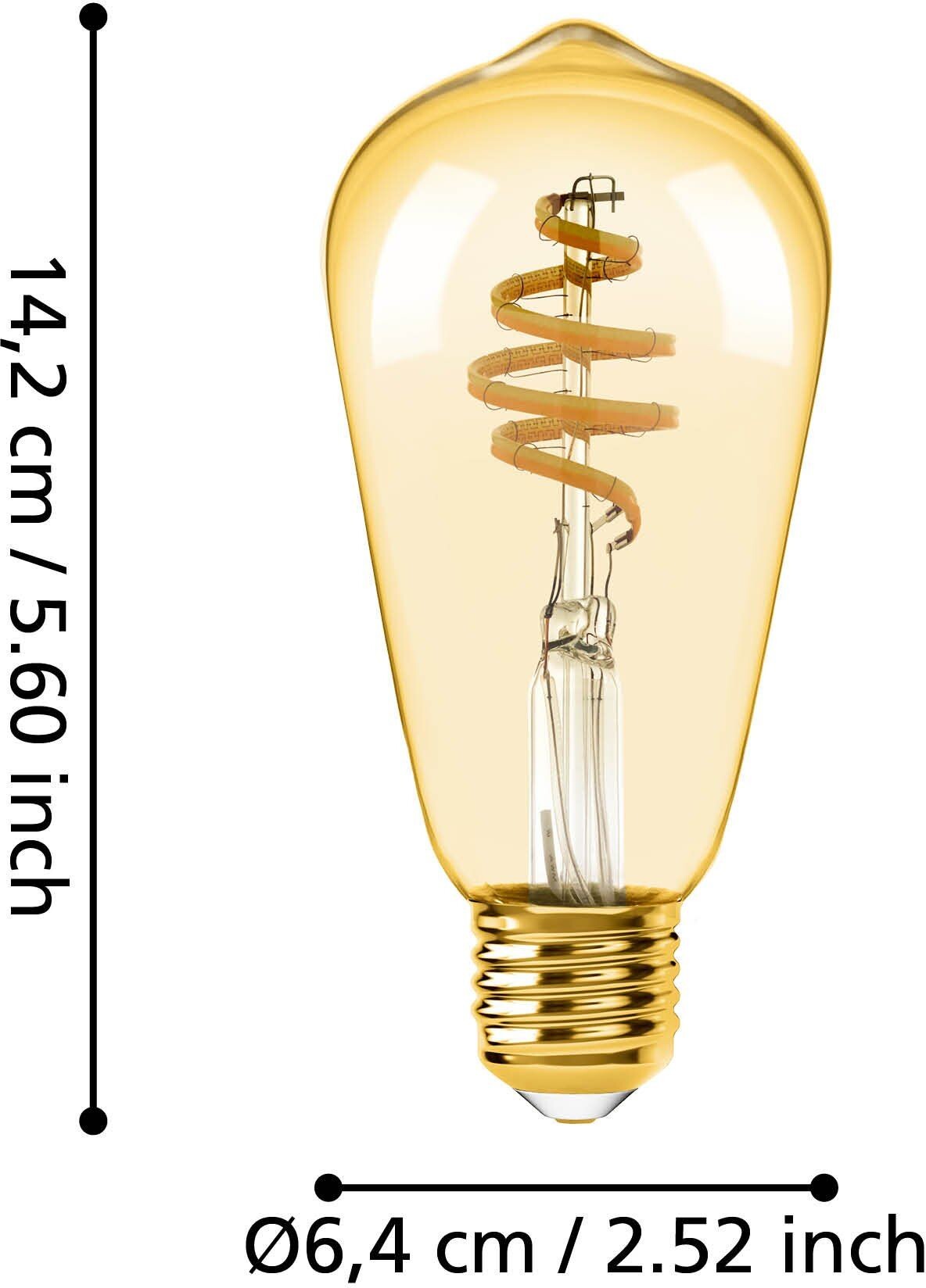 Eglo - St64 - E27 Led Pære - Spiral Amber - Dæmpbar - Tw Zigbee Bt