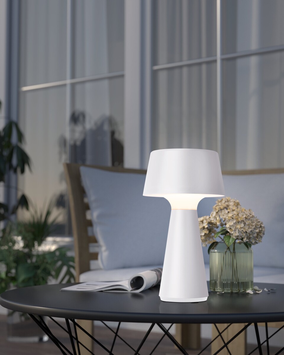 Eglo - Huesa - Udendørs Bordlampe - Usb-C Touch Ip44 - Hvid