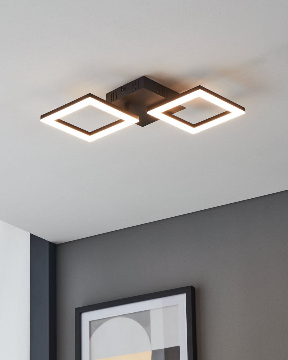 Eglo - Paranday-Z - Loftlampe - Firkanter Sort - 477X22 5 Cm - Tw Zigbee Bt