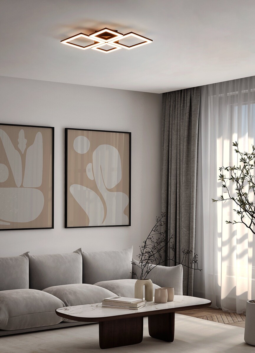 Eglo - Paranday-Z - Loftlampe - Firkanter Sort - 47X43 Cm - Tw Zigbee Bt