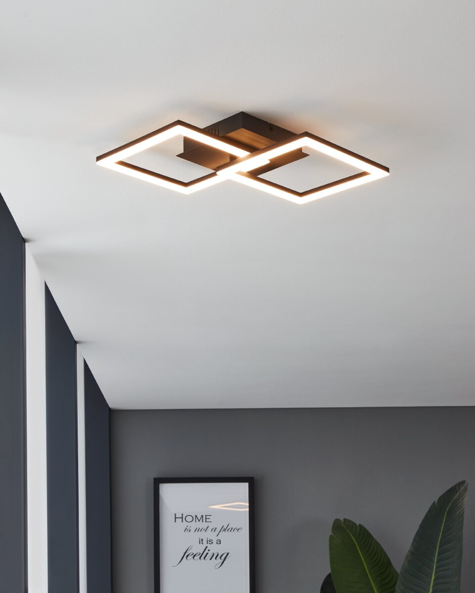 Eglo - Paranday-Z - Loftlampe - Firkanter Sort - 52 5X31 Cm - Tw Zigbee Bt