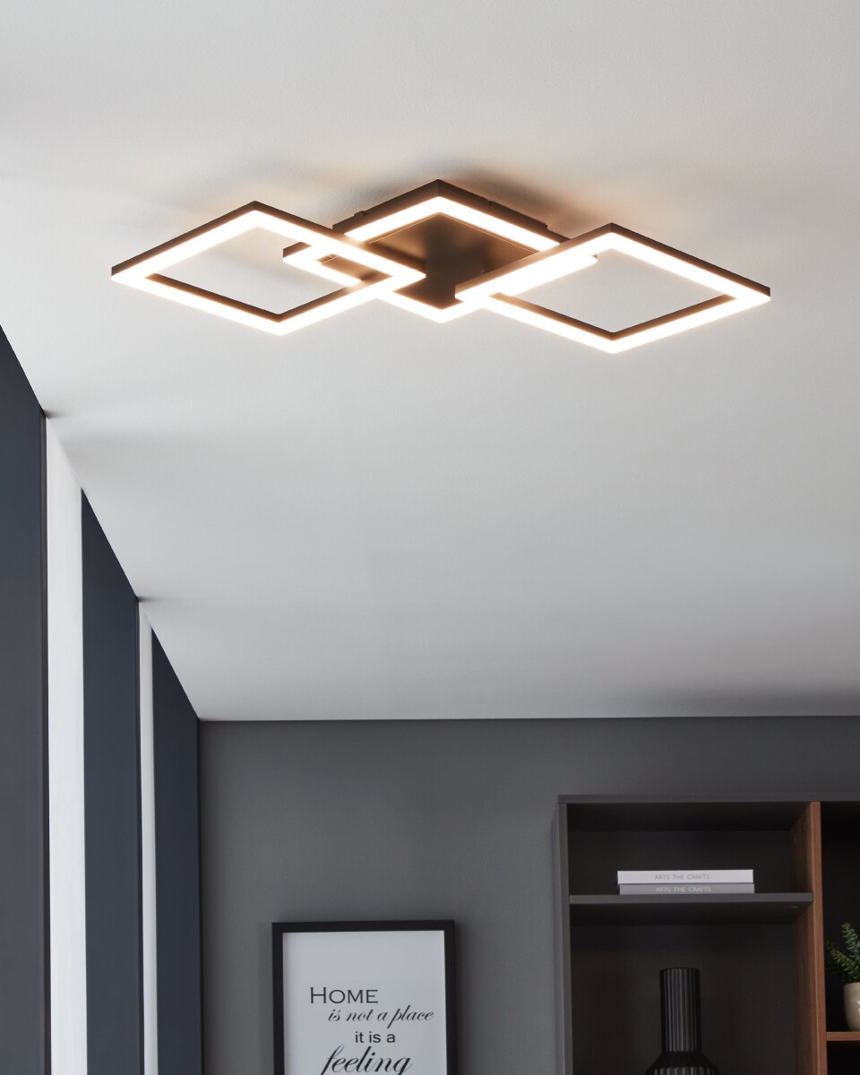 Eglo - Paranday-Z - Loftlampe - Firkanter Sort - 65X31 Cm - Tw Zigbee Bt