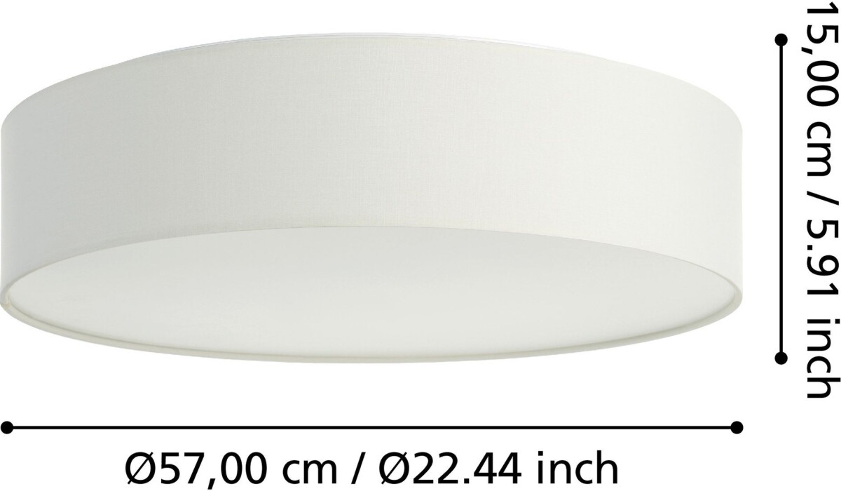 Eglo - Romao-Z - Loftlampe - Hvid - Ø 57 Cm - Rgb Tw Zigbee Bt