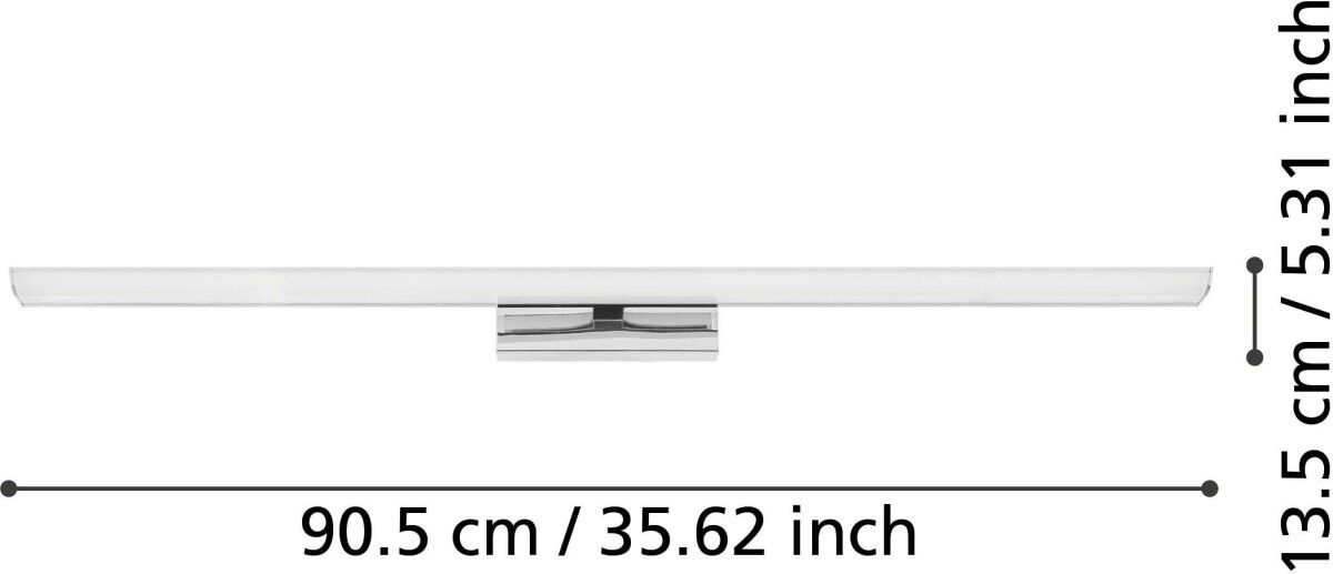 Eglo - Tabiano-Z - Spejllampe - Krom - L 90 5 Cm - Rgb Tw Zigbee Bt