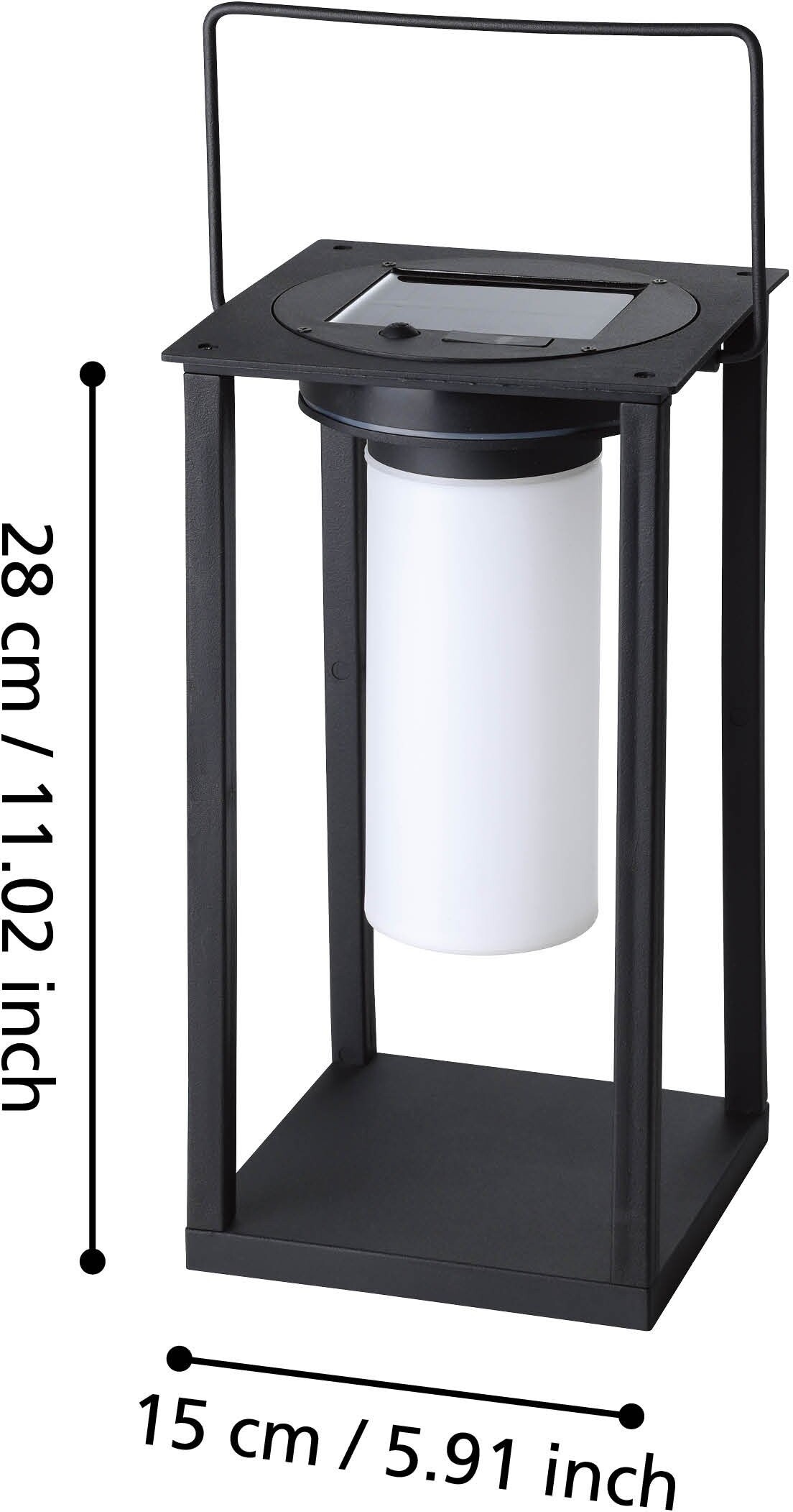 Eglo - Usigni - Lanterne Med Solcelle - Udendørs - Sort Hvid