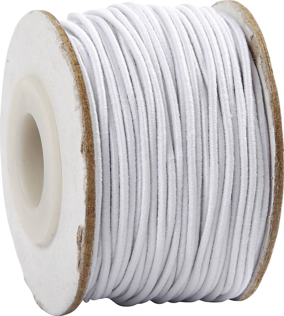 Elastiksnor - Tykkelse 1 Mm - Hvid - 25 M