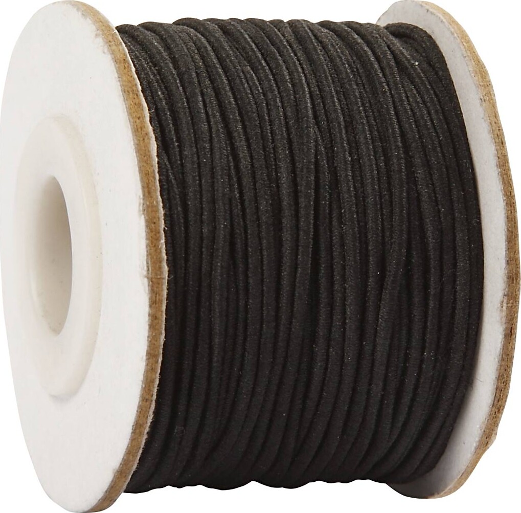 Elastiksnor - Tykkelse 1 Mm - Sort - 25 M