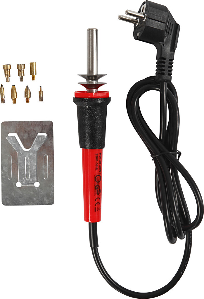 Elbrænder - Str 19X3 Cm - Stik Eu - Sort - Rød - 1 Stk