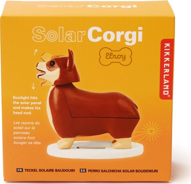 Corgi Hund Solcelle Figur - Kikkerland - 7 Cm