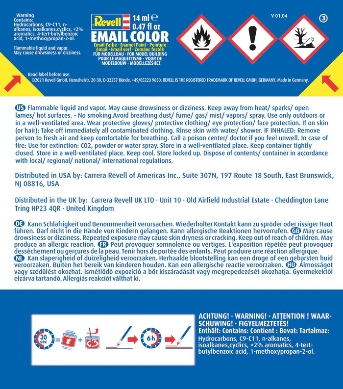 Emalje Maling Til Hobby - Revell - White Mat 14 Ml