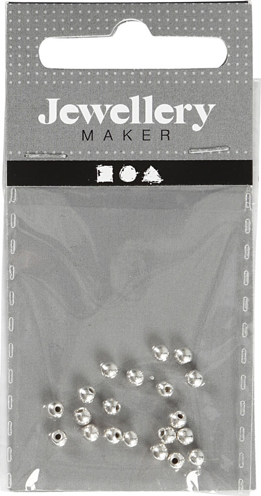 Endeperler - Ø 3 Mm - Hulstr 1 Mm - Forsølvet - 20 Stk