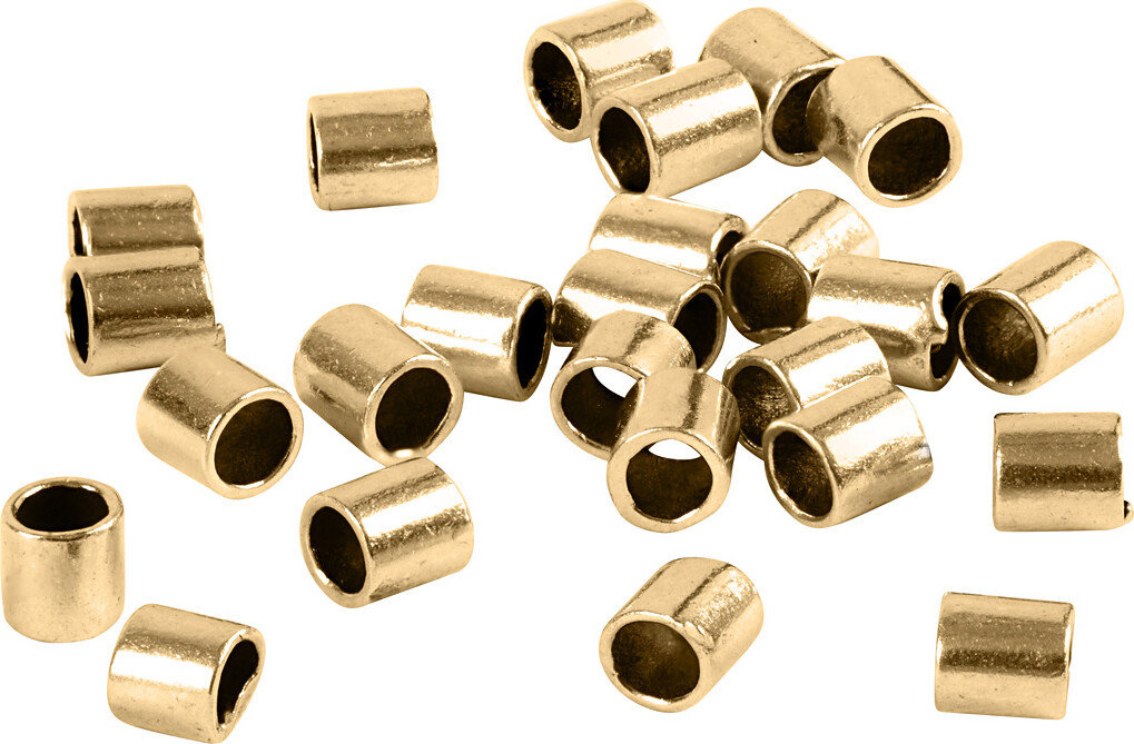 Enderør - Str 2X2 Mm - Hulstr 1 4 Mm - Forgyldt - 80 Stk
